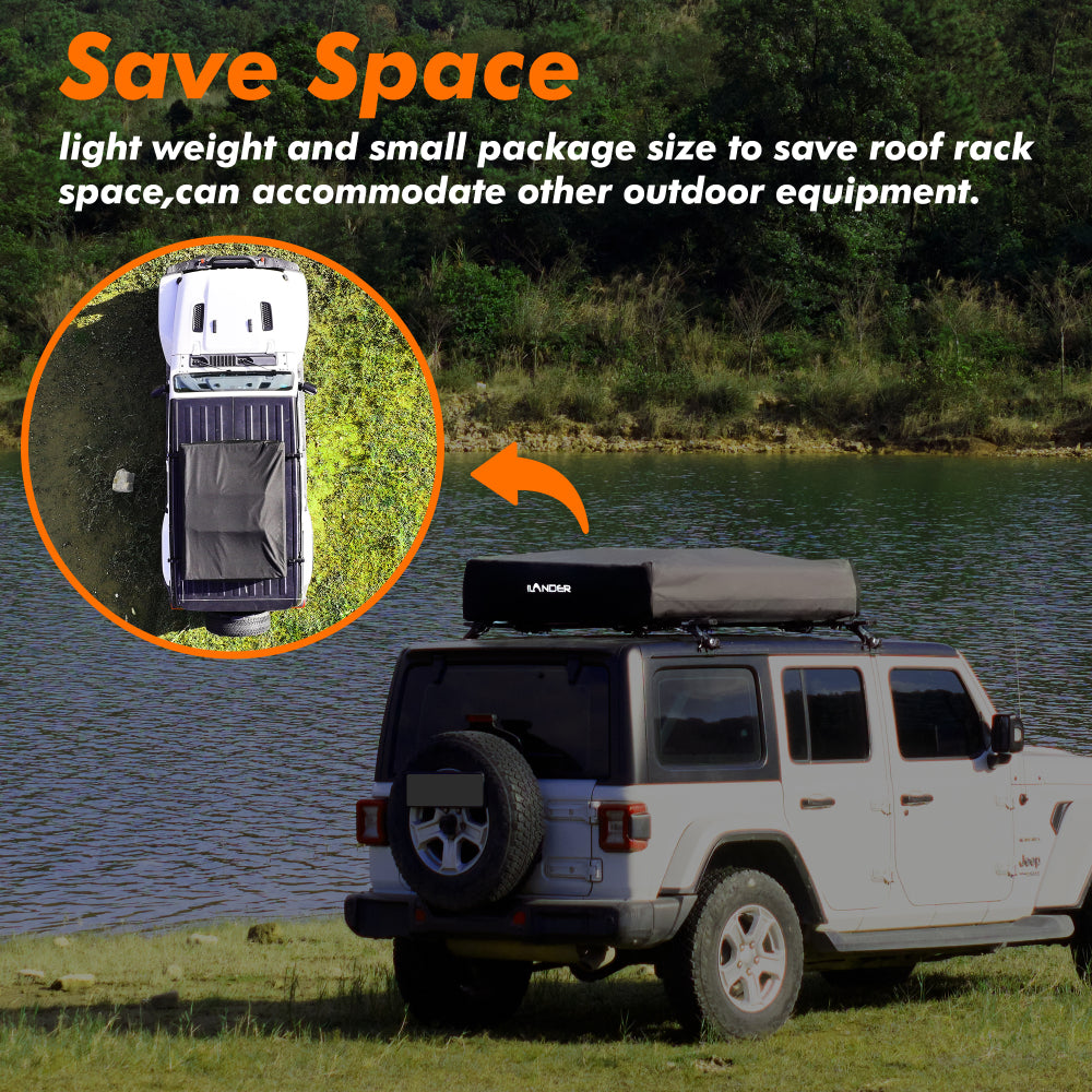 ILANDER Lite Cruiser Roof Top Tent 140cm, Entry level Overland Aluminium Fold Out Style Car Roof Tent for Sedan Van SUV Truck Camping Waterproof,Windproof ,Sturdy