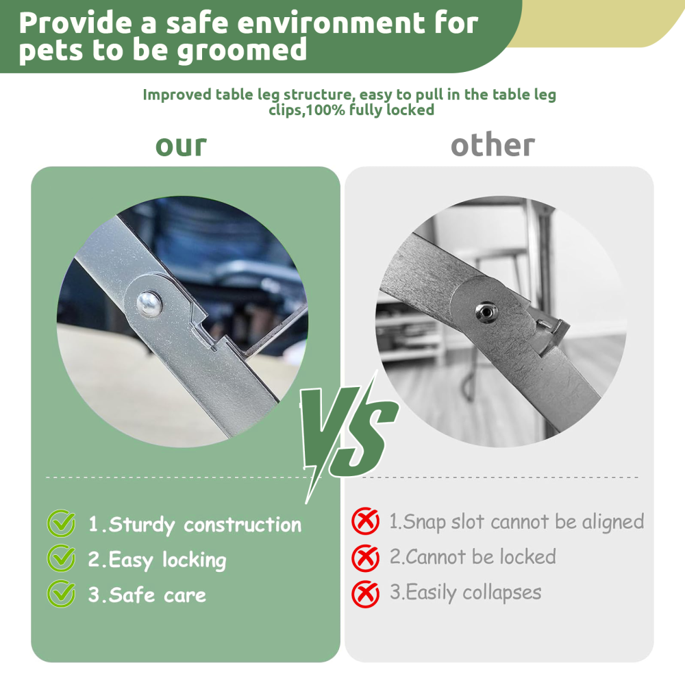 42 Inch Foldable Dog Grooming Table for Home with Adjustable Arm, Noose, Non-Slip Surface, and Storage Mesh Tray