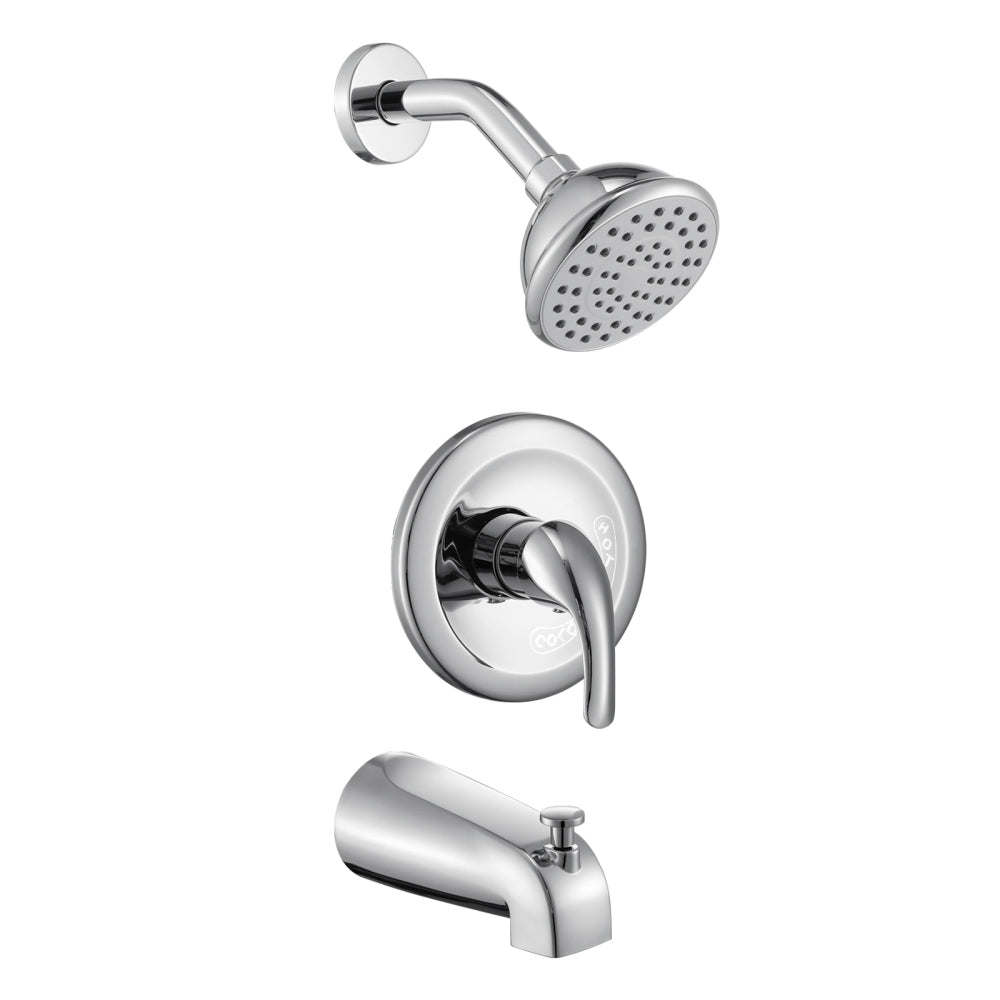 Brushed Nickel 6 Inch Shower Faucet wih Tub Spout Combo