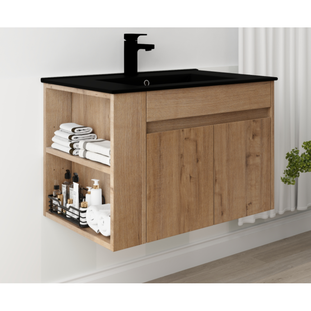 30 Inch Bathroom Vanity With Open Shelf, KD-PACKING-(Only Vanity, Without Basin)