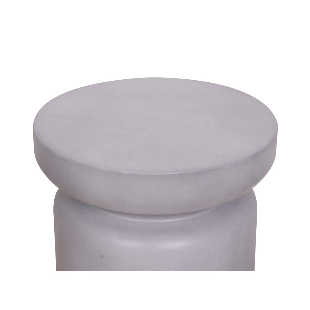Faux Concrete Texture 17 Inch Height Accent Table For Indoor And Outdoor