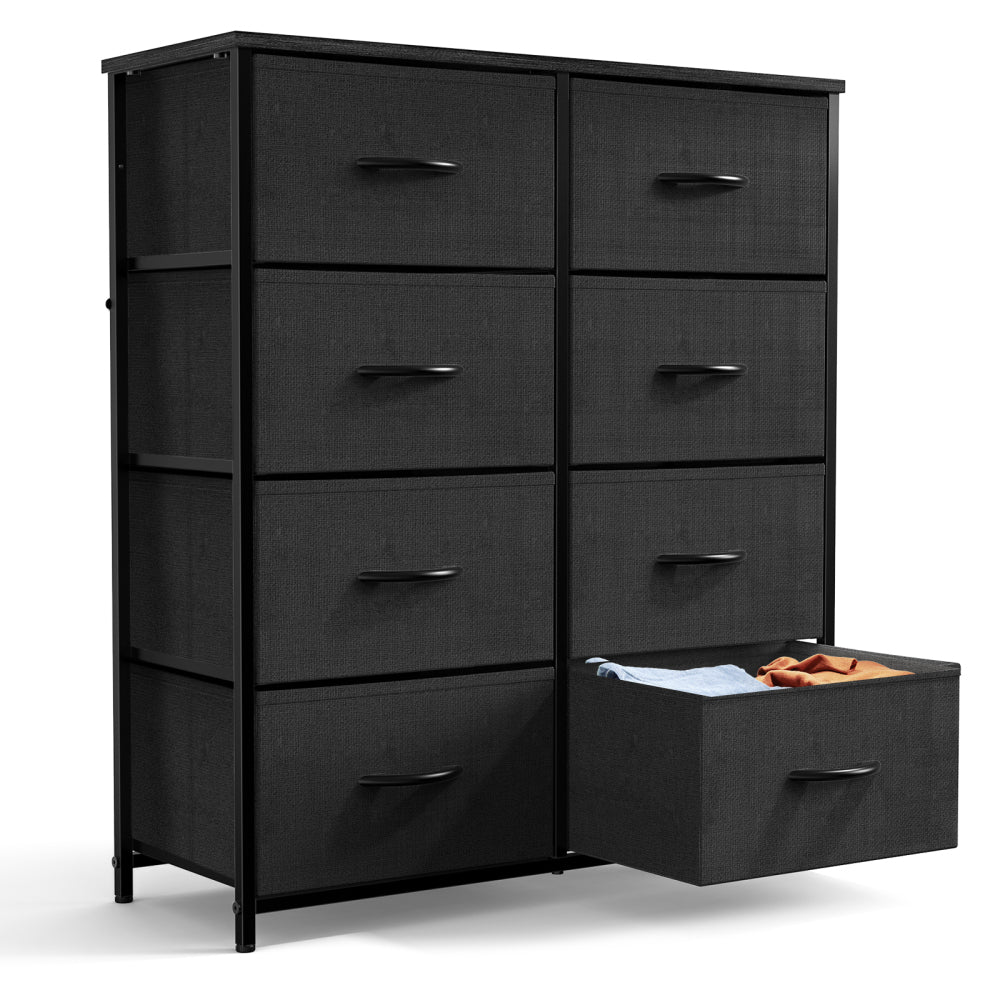 Drawers Dresser Chest of Drawers,Metal Frame and Wood Top,2bc,Brown