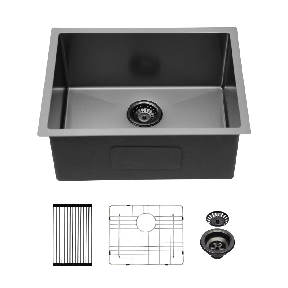 30 Inch Undermount Sink - 30"x18"x10" Gunmetal Black Undermount Kitchen Sink 16 Gauge 10 Inch Deep Single Bowl Kitchen Sink Basin