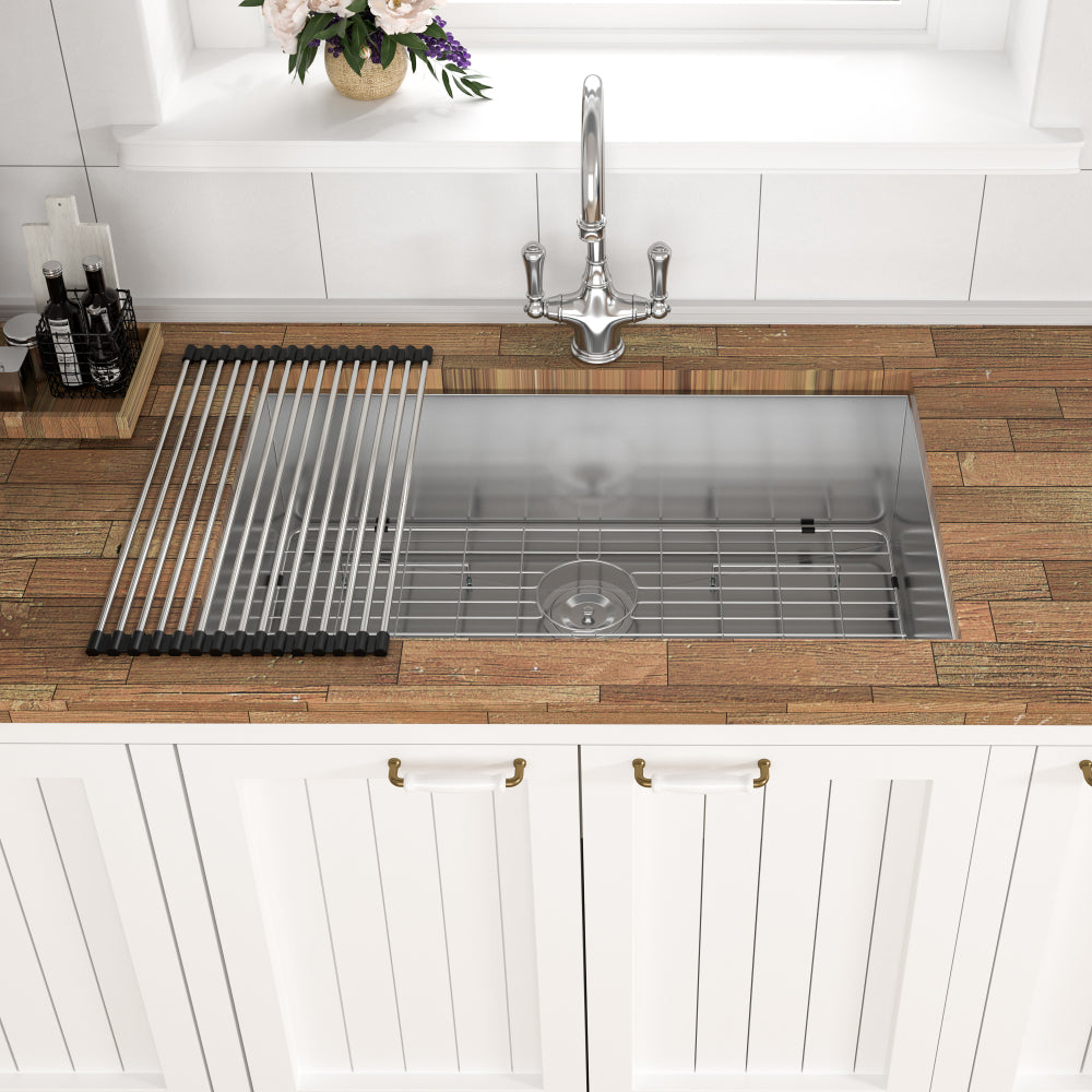 30 Inch Undermount Sink - 30"x18"x10" Gunmetal Black Undermount Kitchen Sink 16 Gauge 10 Inch Deep Single Bowl Kitchen Sink Basin