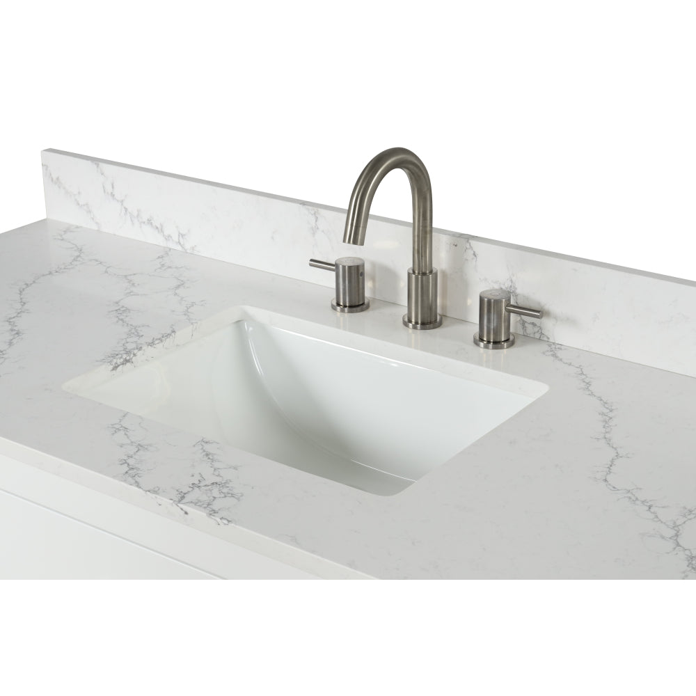 54" Bathroom Vanity with Sink, Modern Bathroom Vanity Set with Soft-Close Cabinet and 6 Drawers, Solid Wood Bathroom Storage Cabinet with Countertop, White