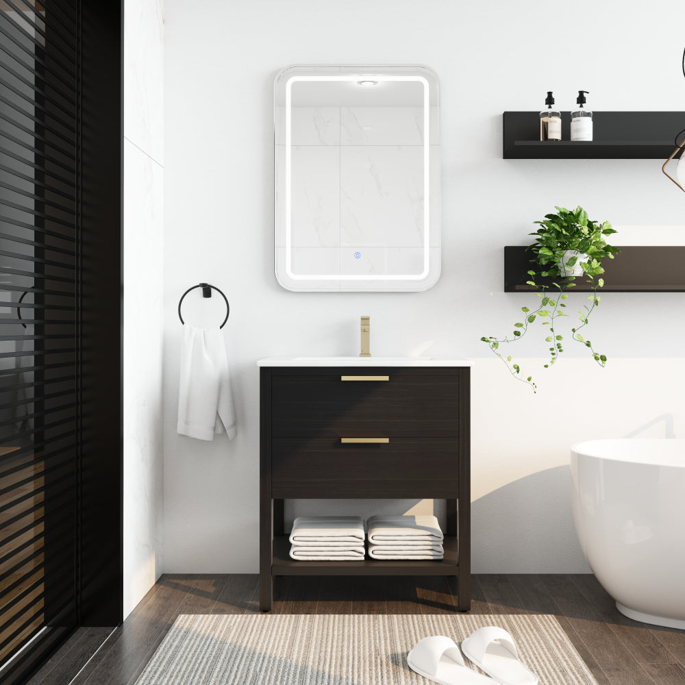 30 Inch Bathroom Vanity Plywood With 2 Drawers (Only Vanity ,without Basin)-BVB01030IMO