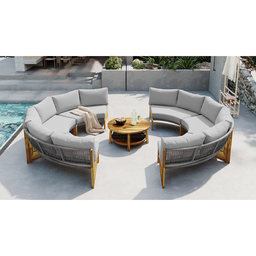 U_STYLE 6 - Person Outdoor Seating Group with Cushions and A Coffee Table(old sku:WY000379AAE)