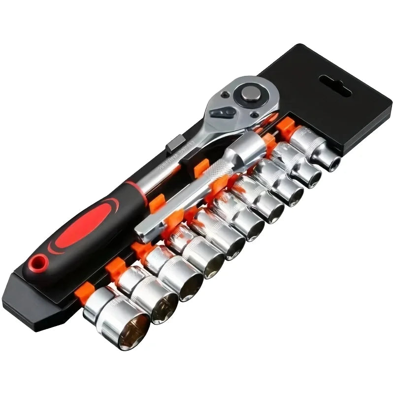12pcs 1/2 Inch Professional Garage Repair Tool Metric Impact Socket Ratchet Wrench Complete Set OEM Customizable Packaged Case