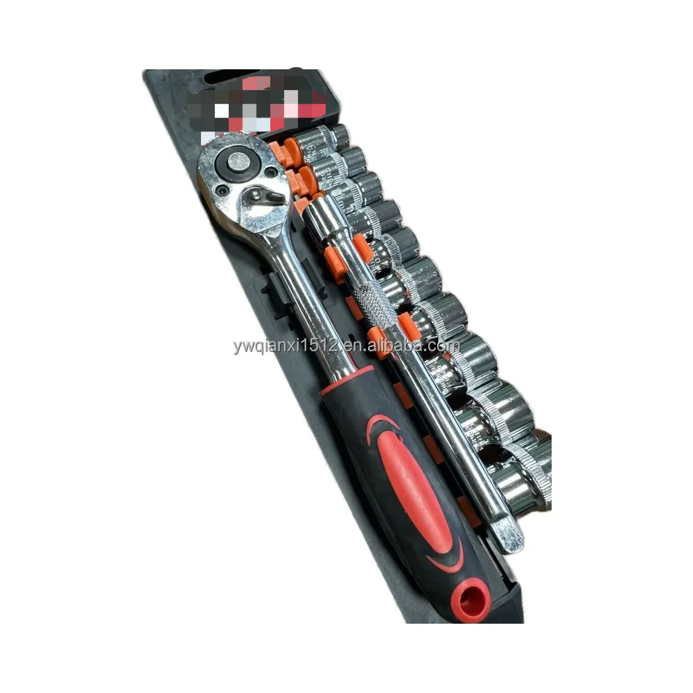 12pcs CR-V Durable Carbon Steel Auto Repair Kit 3/8 Quick Ratchet Wrench Socket Set Cars Boats Motorcycles Hand OEM Customizable