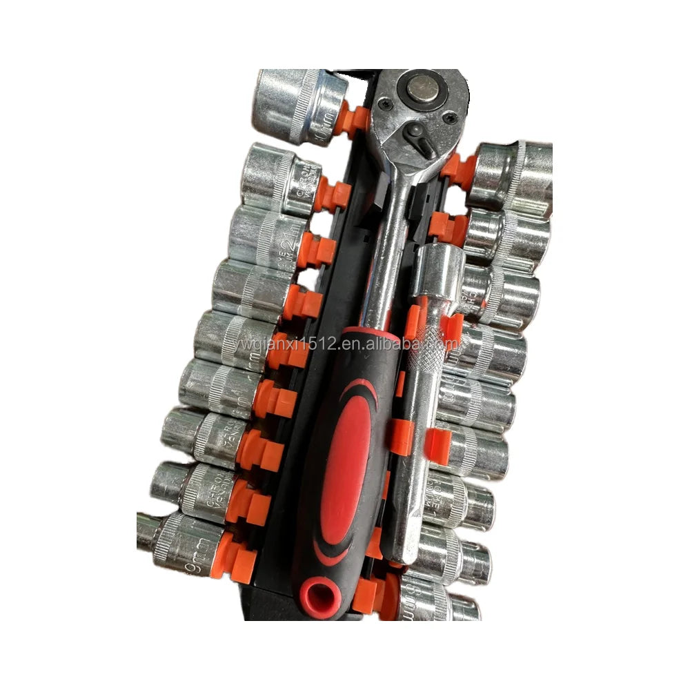 20pcs CR-V Set Ratchet Socket Wrench 18-Socket 1/2 Bi-Directional Quick Release Wrench Extension Rod Easy Maintenance Repair OEM
