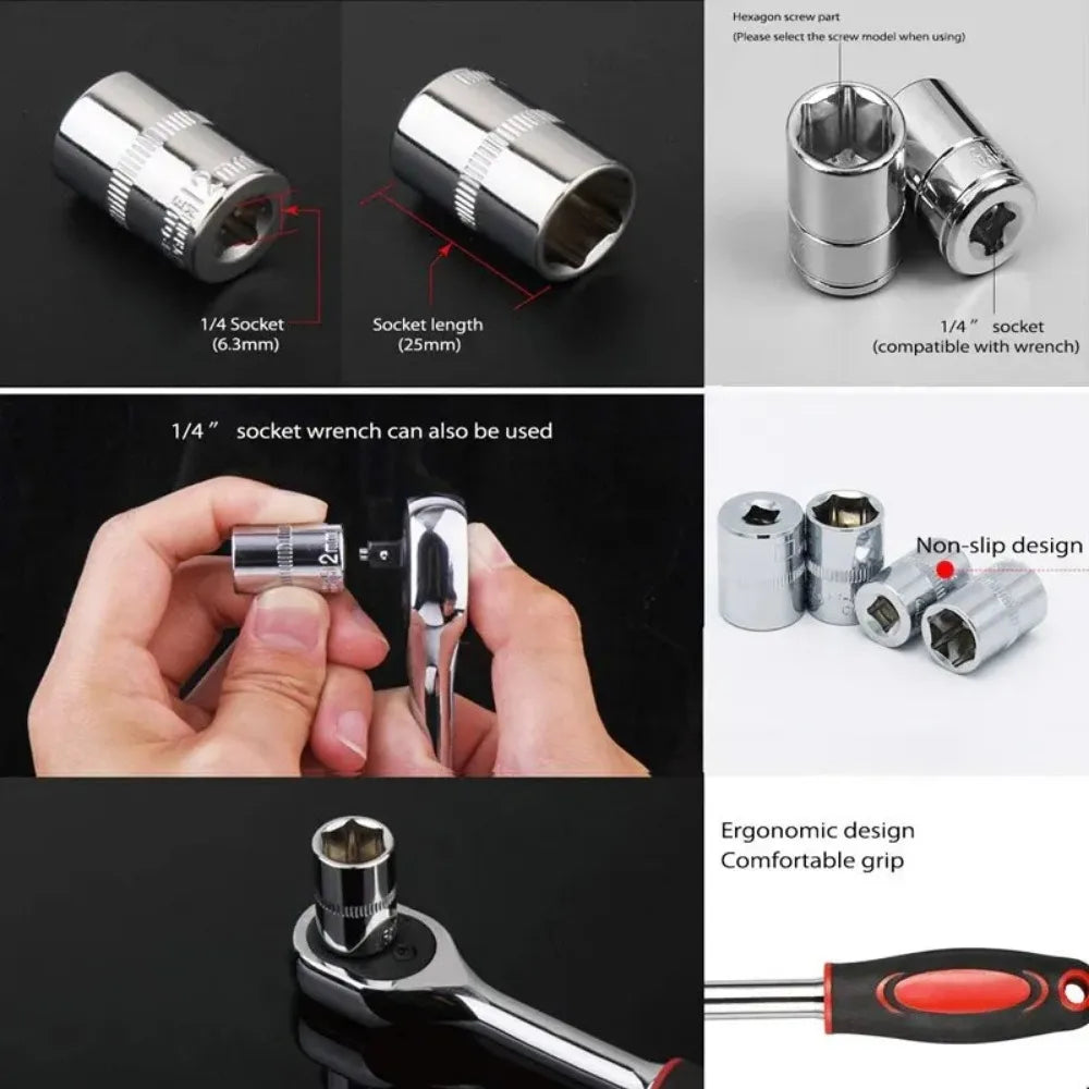 12pcs 1/2 Inch Professional Garage Repair Tool Metric Impact Socket Ratchet Wrench Complete Set OEM Customizable Packaged Case