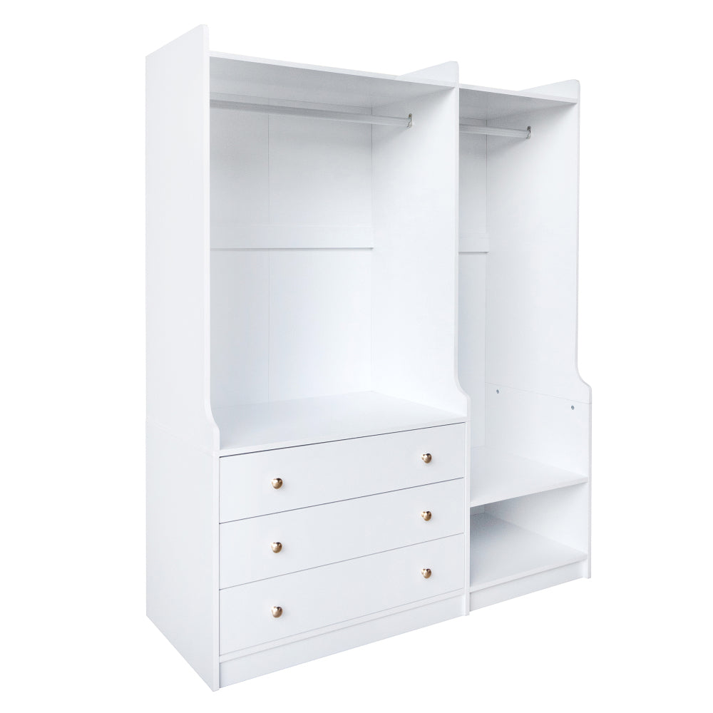 Open Wooden Wardrobe Storage for Bedroom, White