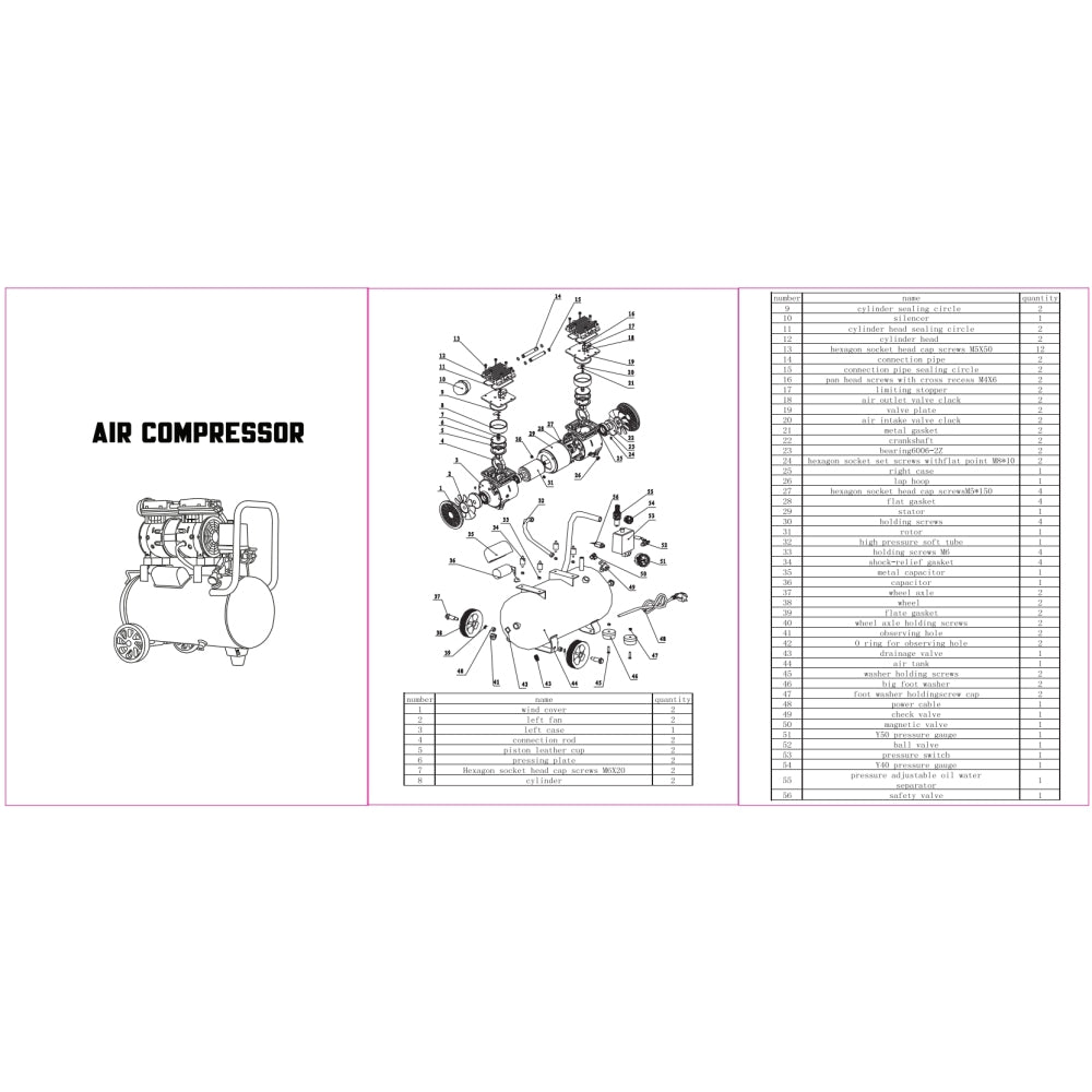 6.3 Gallon Air Compressor, 1.2HP, Max. 116PSI Pressure, 65 dB Ultra Quiet Compressor for Auto Repair, Tire Inflation, Spray Painting, Woodwork Nailing