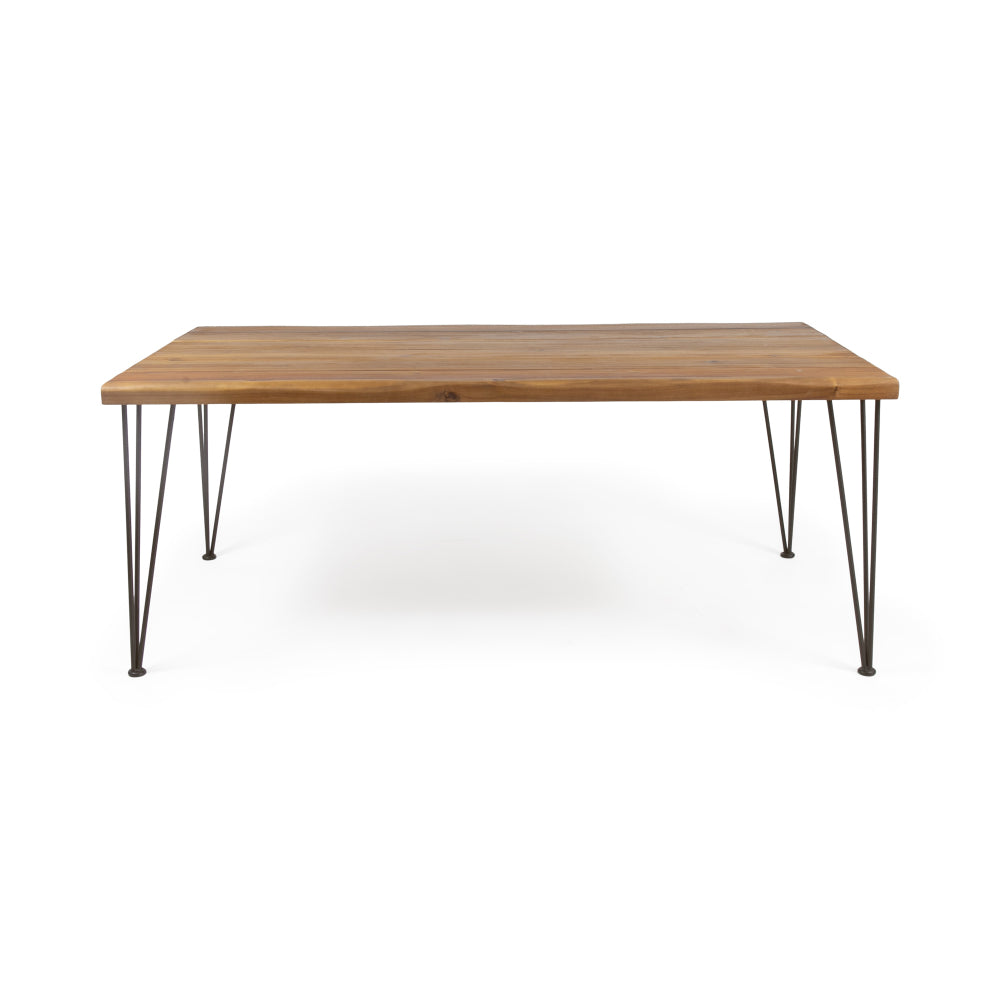 ZION INDUSTRIAL WOOD AND METAL RECTANGULAR DINING TABLE