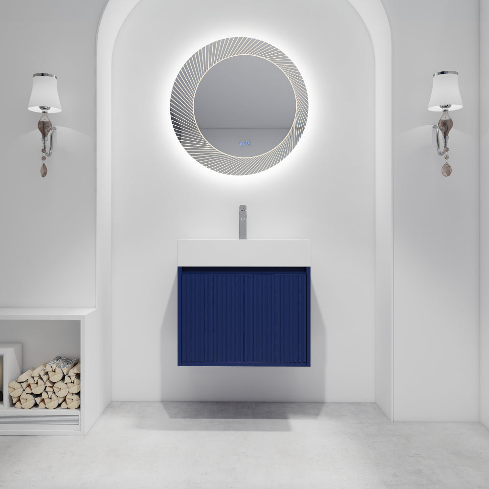 48" Floating Bathroom Vanity with Drop-Shaped Resin Sink