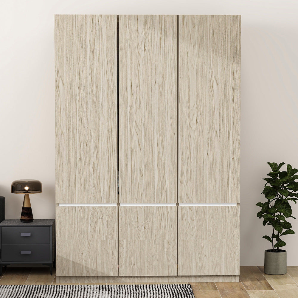 6-Doors Wooden Wardrobe Storage for Bedroom,White