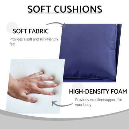 Patio Furniture Set Rattan Outdoor Sectional Conversation Sets 3-Seat Outdoor Couch,2 Single Chair and 2 Ottoman for Lawn, Balcony, Garden, Backyard (Gray-Navy, Set of 5)