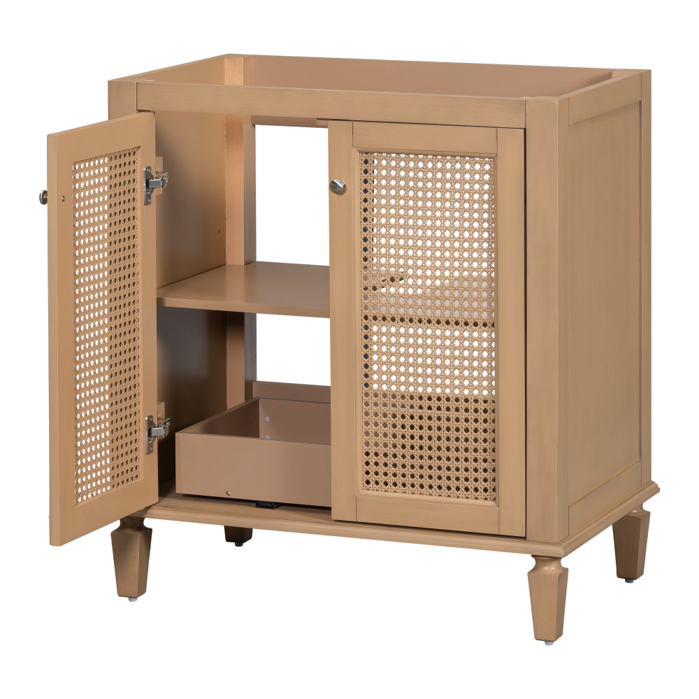 30 Inch Bathroom Vanity without Sink, Freestanding Bathroom Vanity with Hidden Drawer, Storage Cabient for Bathroom, Solid Wood Frame Bathroon Cabinet (NOT INCLUDE SINK)