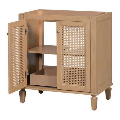 30 Inch Bathroom Vanity without Sink, Freestanding Bathroom Vanity with Hidden Drawer, Storage Cabient for Bathroom, Solid Wood Frame Bathroon Cabinet (NOT INCLUDE SINK)