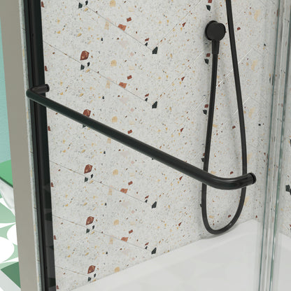 Bypass shower door, sliding door, with 1/4" tempered glass and Matted black finish 50-54"x70"