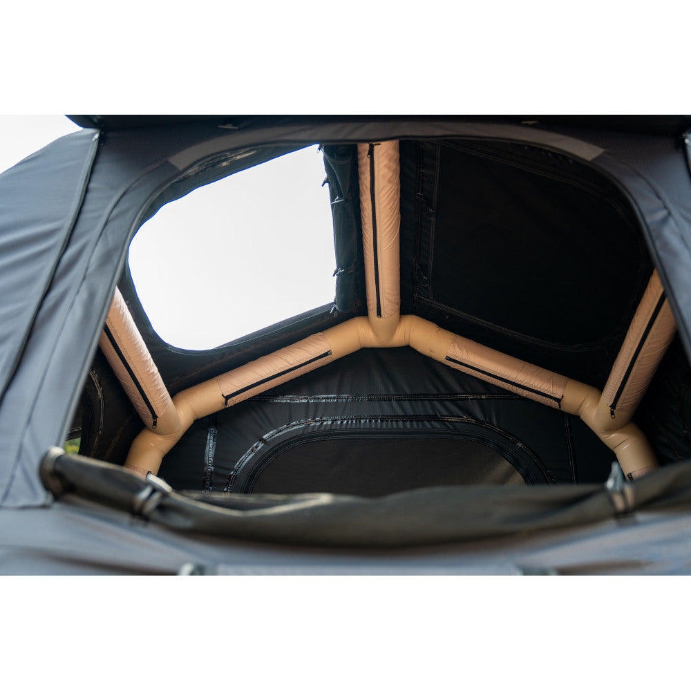 Foldable 2-3 People Amphibious Inflatable Car Roof Top Tent for camping Outdoor Glamping Camping Tent for SUV,Truck and Universal Auto Self-Driving Touring(Without Ladder, Black )