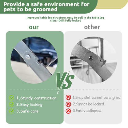 42 Inch Foldable Dog Grooming Table for Home with Adjustable Arm, Noose, Non-Slip Surface, and Storage Mesh Tray