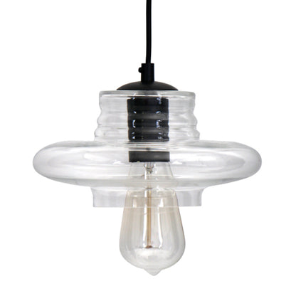 Torus Saucer Industrial Pendant with Clear Glass by LumiSource