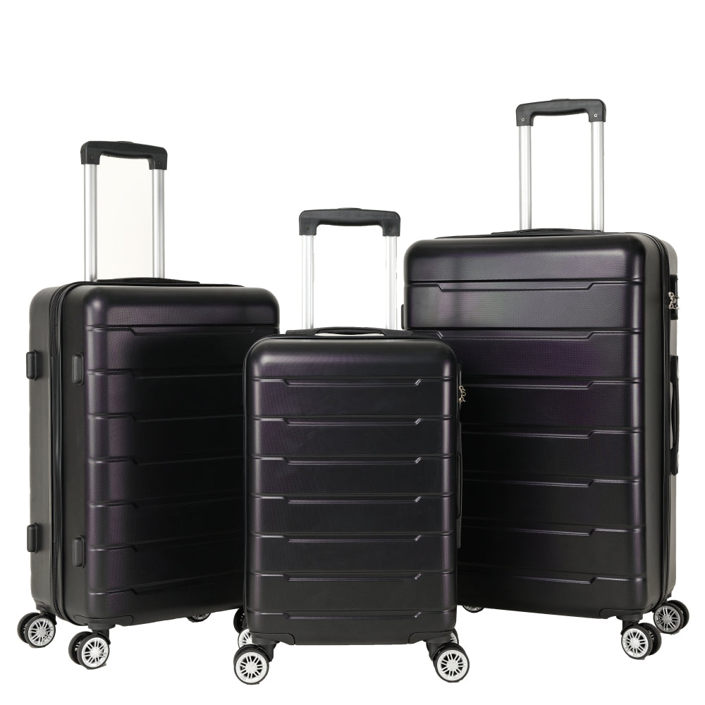 Retractable luggage compartment with a lightweight and durable hard shell, rotating wheels, password lock, 3-piece set