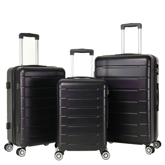 Retractable luggage compartment with a lightweight and durable hard shell, rotating wheels, password lock, 3-piece set