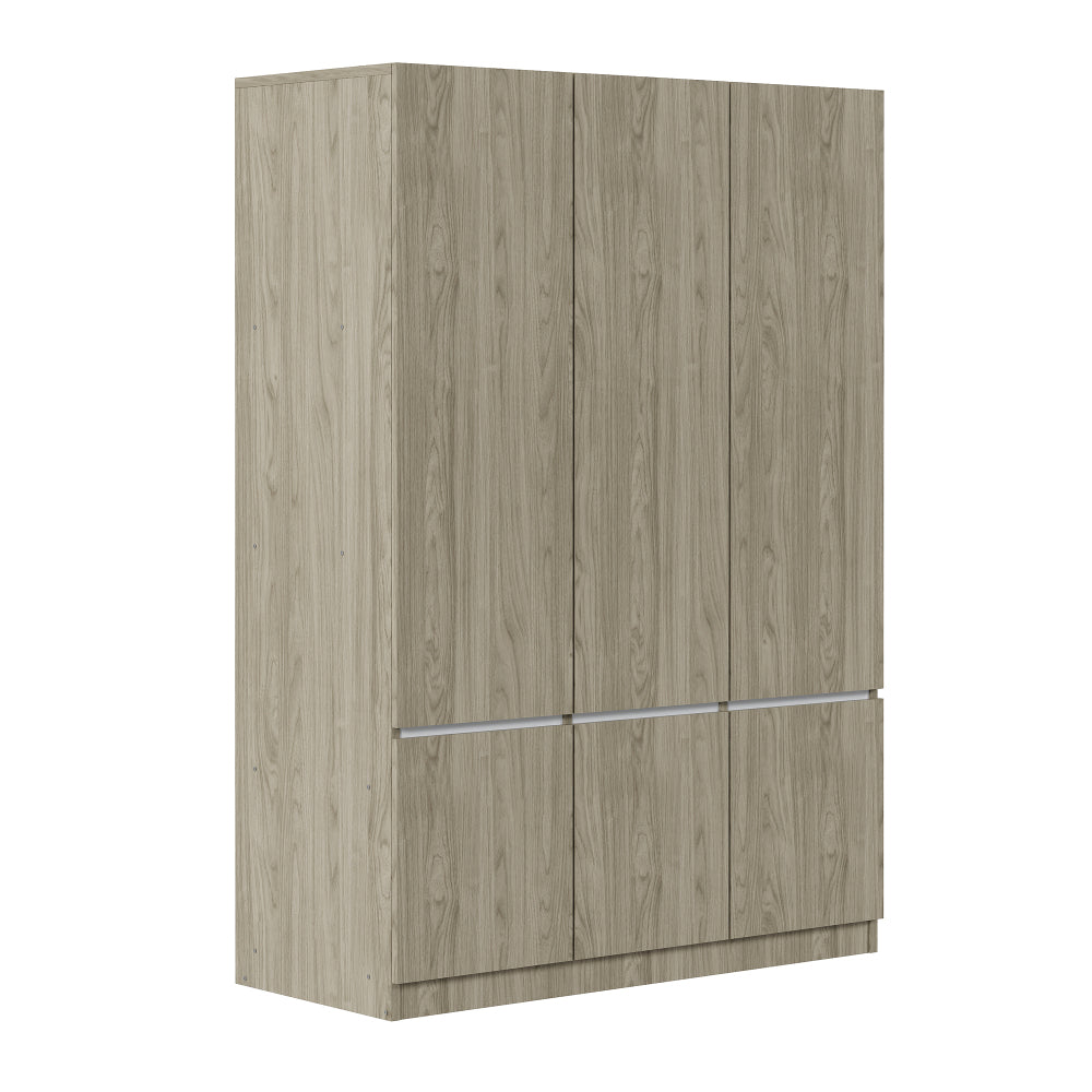 6-Doors Wooden Wardrobe Storage for Bedroom,Nature