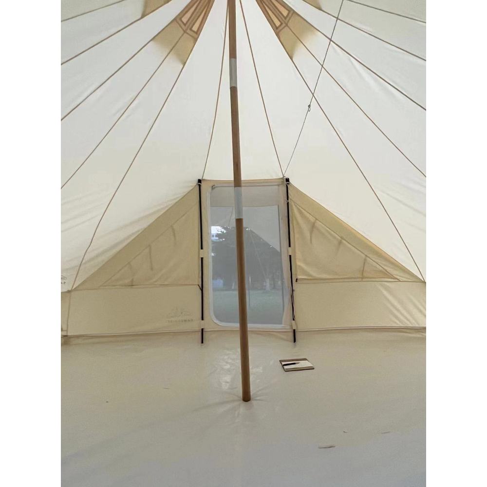 SAM&HAIBEI 6 Persons Canvas Tent Bell Tent Glamping,4 Seasons Yurt Tent for Camping, Heavy Cotton Canvas Tent for Family Camping,Outdoor Hunting,or Party Tent. Durable, 2 in 1,2 Doors Bell Tent