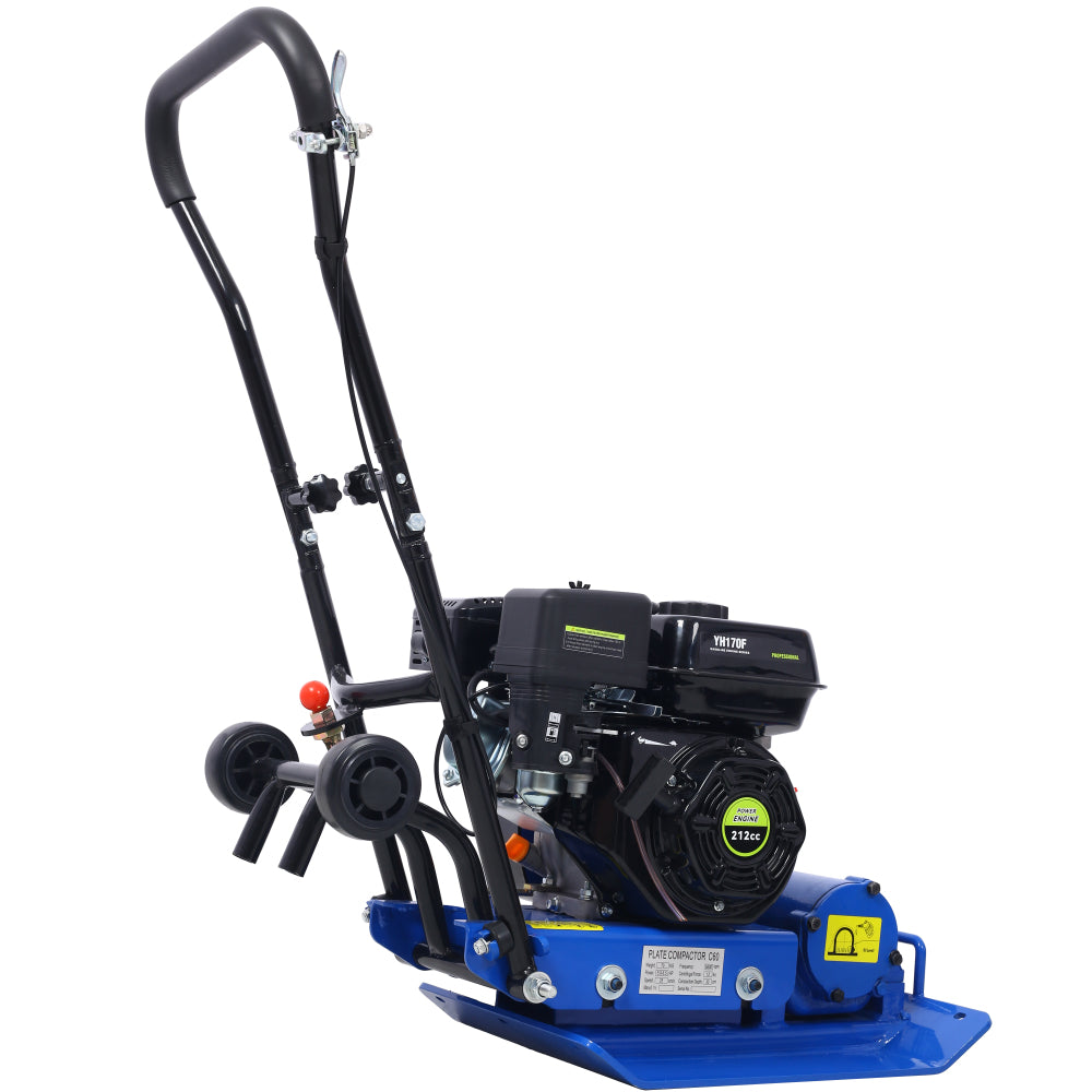 212cc 6.5HP  5600VPM  Gas Vibration Compaction Force 20 x 14 inch Plate Compactor w/Built-in Wheel,EPA compliant