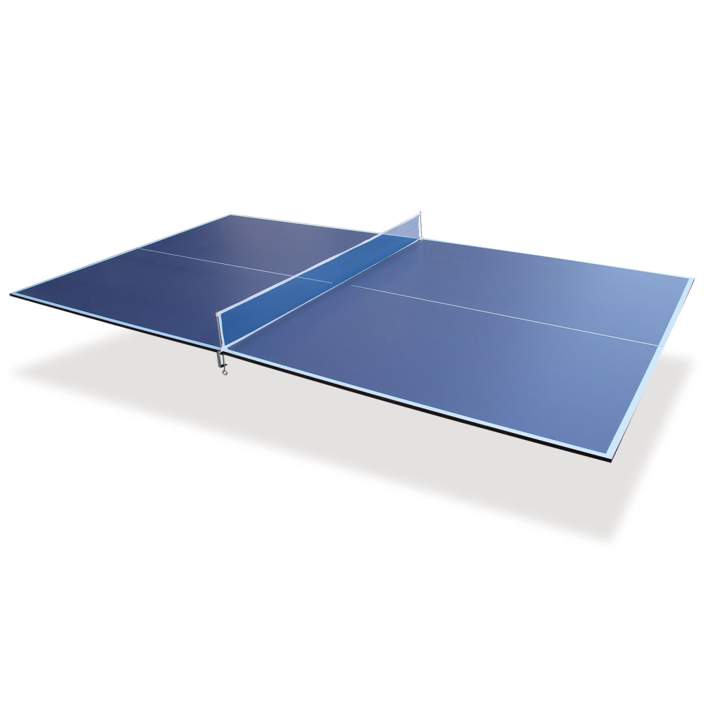 9ft Blue Mid-Size Ping Pong Conversion Top Foldable & Portable Table Tennis Table Top for Indoor Games