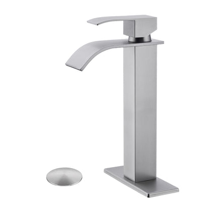 Waterfall Spout Bathroom Faucet,Single Handle Bathroom Vanity Sink Faucet