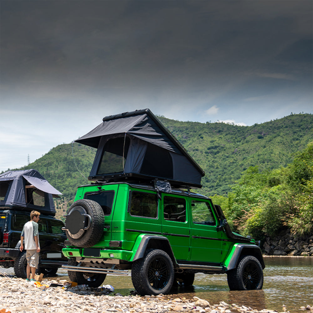 Roof Top Tent Hardshell Rooftop Tent For Van Jeep SUV Truck Car  Overland Tent Camping for 2-3 Person( With Ladder)