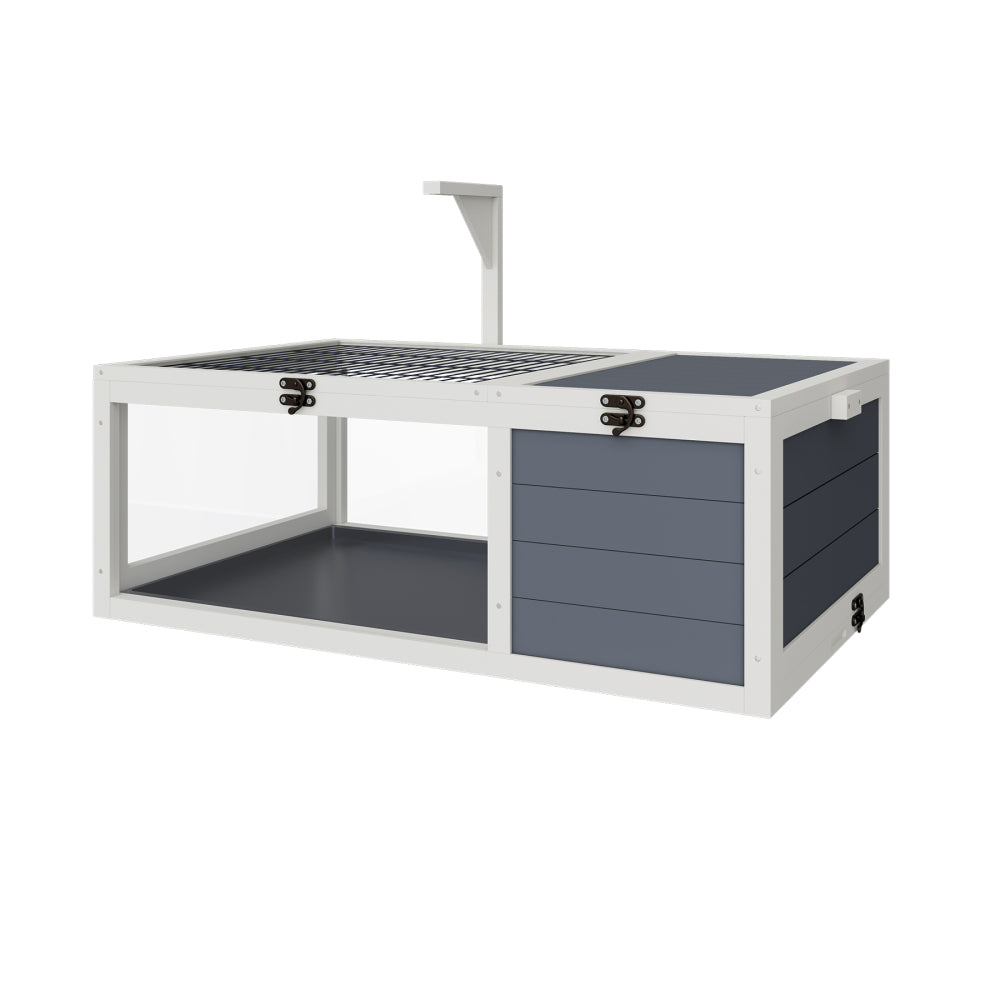 39.5＂Wood Tortoise House Indoor Turtle Habitat Reptile Cage for Lizards, Geckos, with Removable Waterproof Tray,Light Support,Acrylic Window