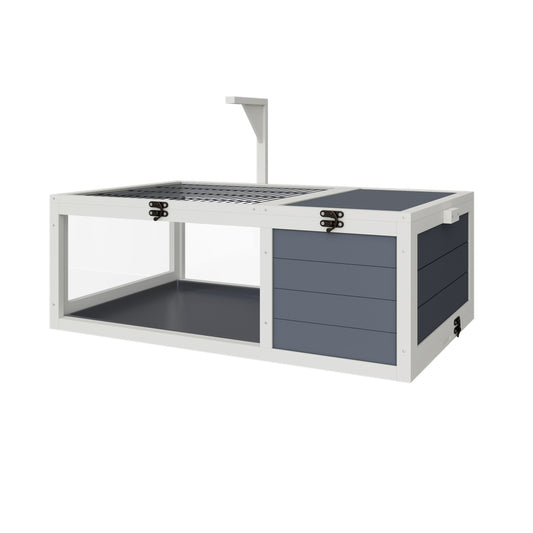 39.5＂Wood Tortoise House Indoor Turtle Habitat Reptile Cage for Lizards, Geckos, with Removable Waterproof Tray,Light Support,Acrylic Window