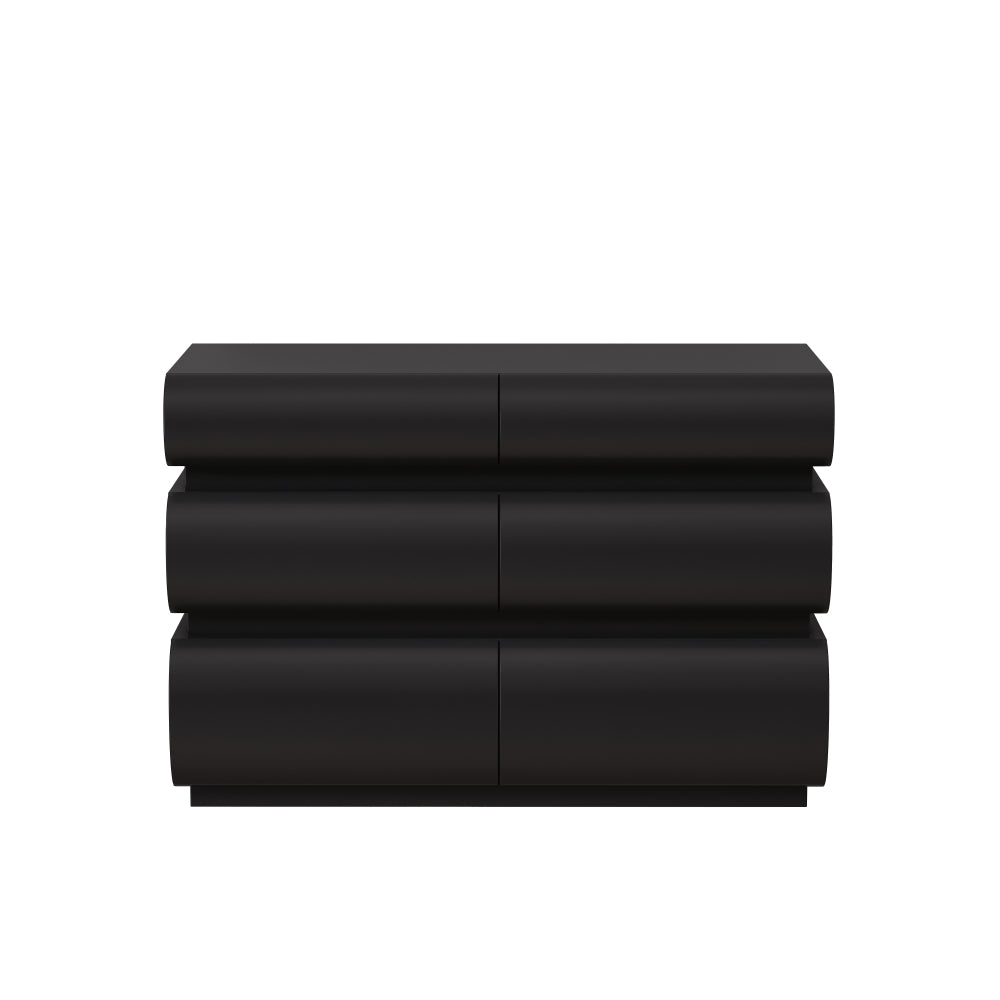 6 Drawer Dresser for Bedroom, White Dresser No Handle, Modern 6 Chest of Drawers with Wide Storage