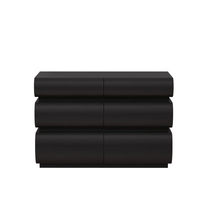 6 Drawer Dresser for Bedroom, White Dresser No Handle, Modern 6 Chest of Drawers with Wide Storage