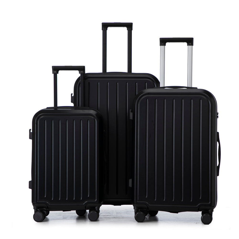 20/24/28in ABS 360° Spinner Wheel Luggage, Carry on Suitcase, with Cup Holder & USB Port (White)