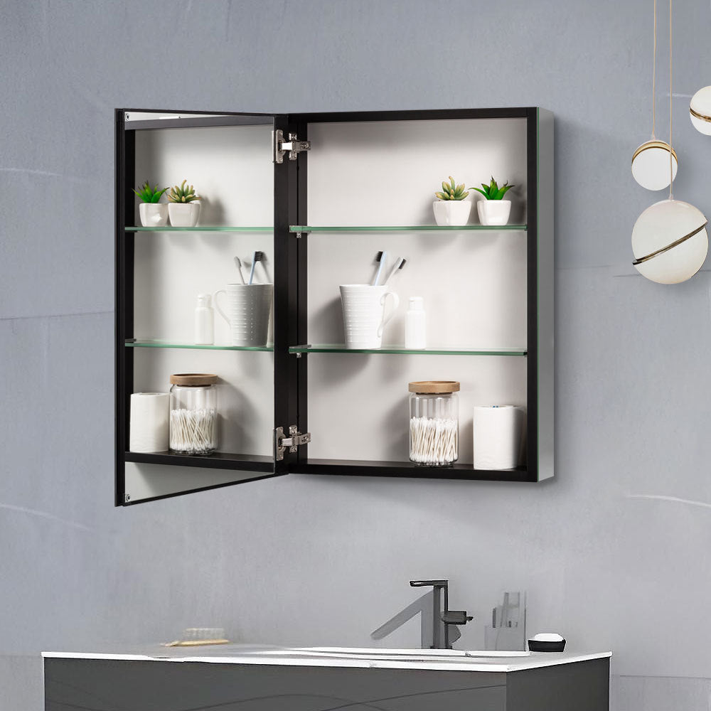 30x26 inch Double door mirror Aluminum medicine cabinet Surface Mount or Recessed Bathroom