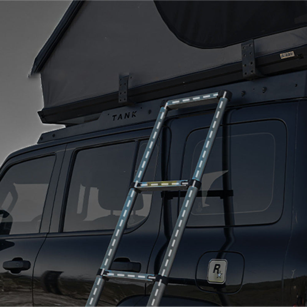 Roof Top Tent Hardshell Rooftop Tent For Van Jeep SUV Truck Car  Overland Tent Camping for 2-3 Person( With Ladder)