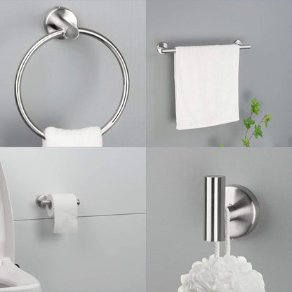 6 Piece Stainless Steel Bathroom Towel Rack Set Wall Mount