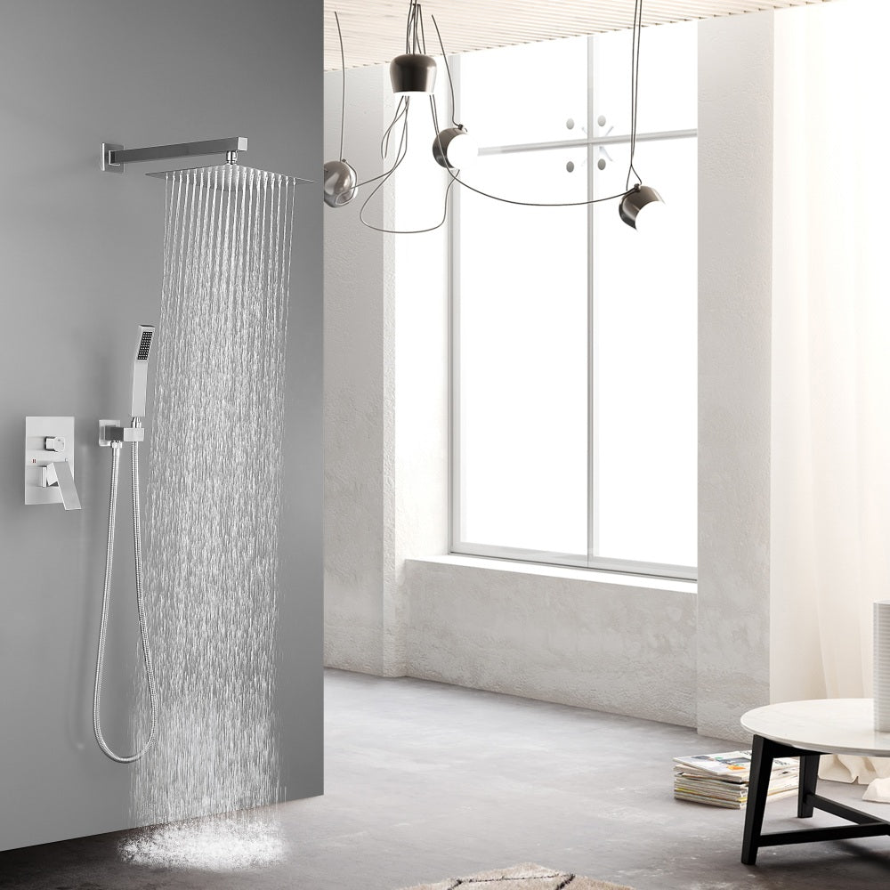 Ceiling Mounted Shower System Combo Set with Handheld and 12"Shower head