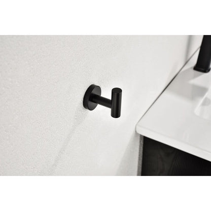 Bathroom Towel Hook Robe Hook Shower Kitchen Wall Hanging Hooks No Drill Wall Mount SUS 304 Stainless Steel Matt Black 6 Pack