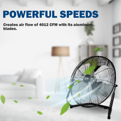 Simple Deluxe 18 Inch 3-Speed High Velocity Heavy Duty Metal Industrial Floor Fans Quiet for Home Commercial, Residential, and Greenhouse Use, Outdoor/Indoor, Black, 2 Pack