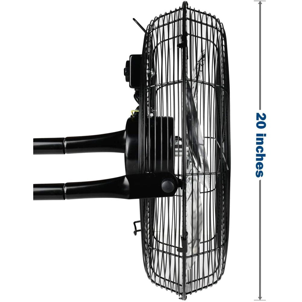 Simple Deluxe 20 Inch 3-Speed High Velocity Heavy Duty Metal Industrial Floor Fans Quiet for Home, Commercial, Residential, and Greenhouse Use, Outdoor/Indoor, Black, 2 Pack