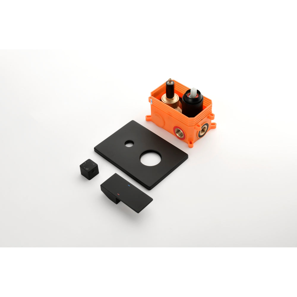 Shower System with Shower Head, Hand Shower, Slide Bar, Bodysprays, Shower Arm, Hose, Valve Trim, and Lever Handles