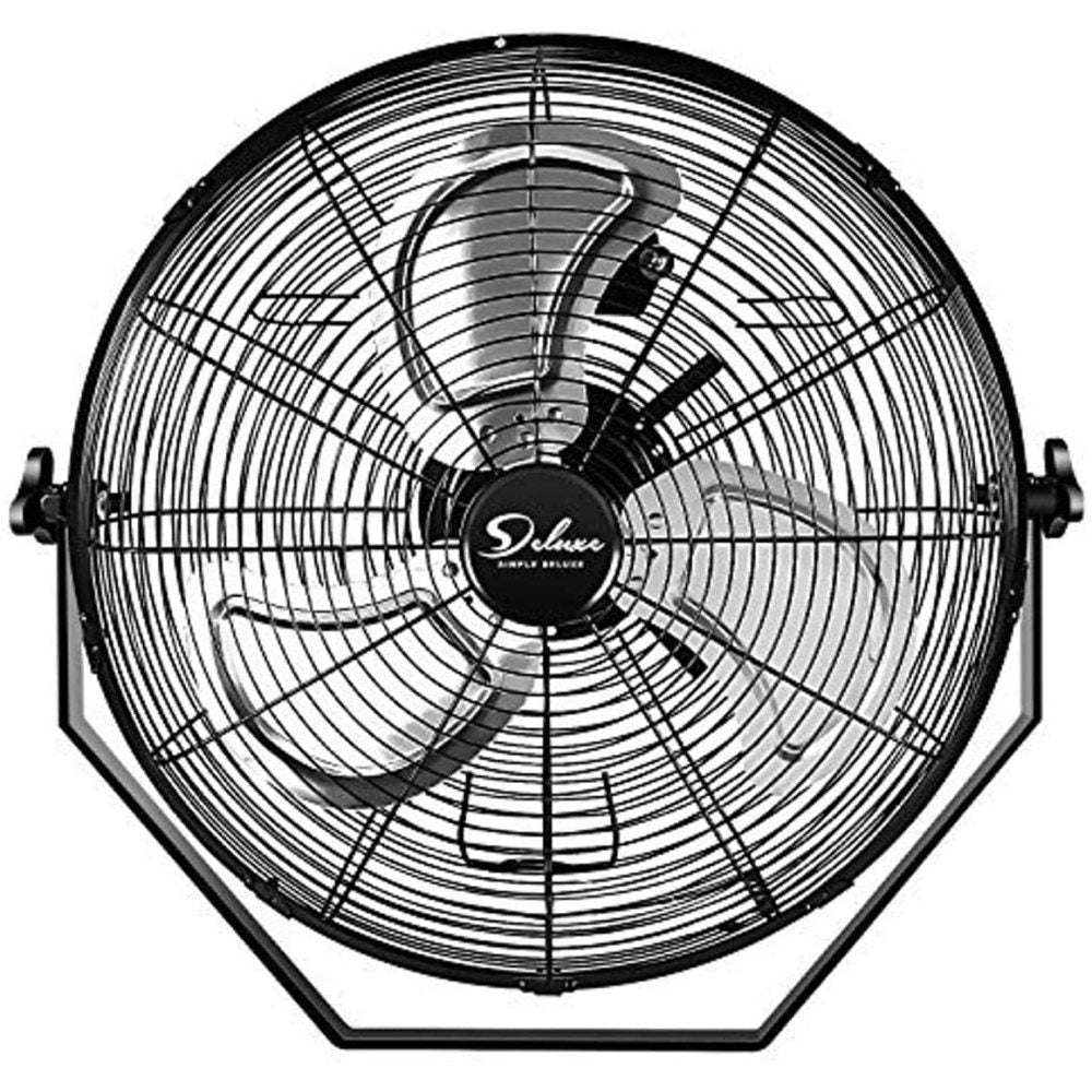 Simple Deluxe 20 Inch High Velocity 3 Speed, Black Wall-Mount Fan