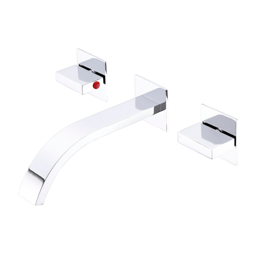 Wall Mount Lavatory Faucet Two Handle Bathroom Faucet